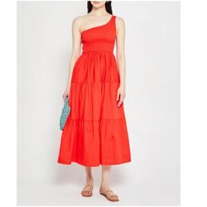 O.P.T. Milada One Shoulder Smocked Midi Dress